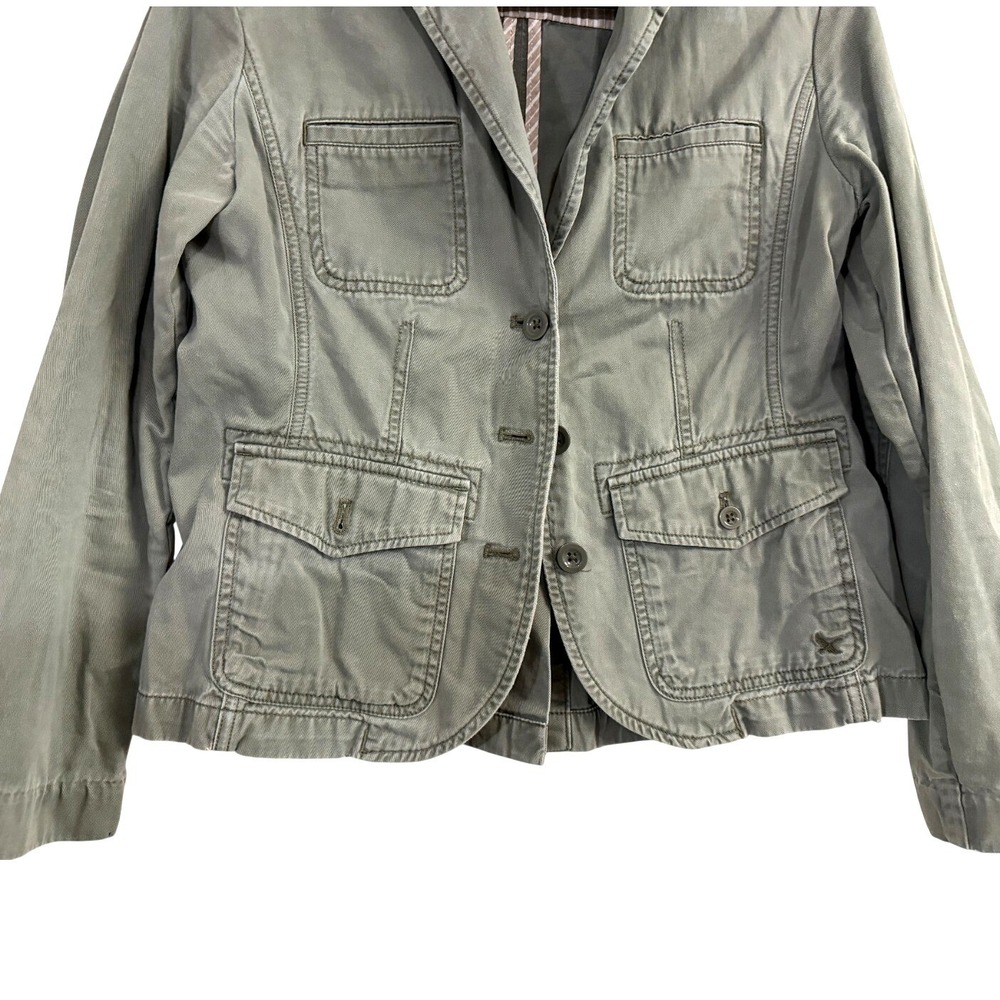 Eddie Bauer Womens Jacket Blazer Legendwash Stretch Light Green Size 6 EUC - Picture 3 of 8